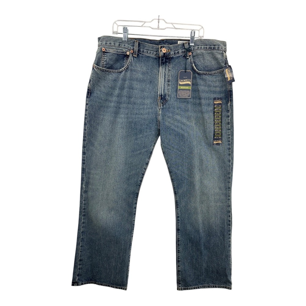 Cremieux Premium Denim Bootcut Jeans Vintage Low Rise Blue Wash 40x30